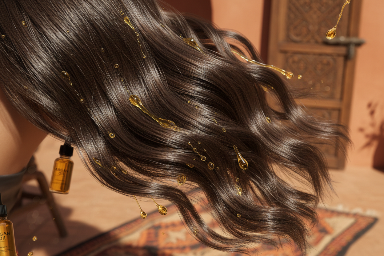 cheveux naturels briallants argan